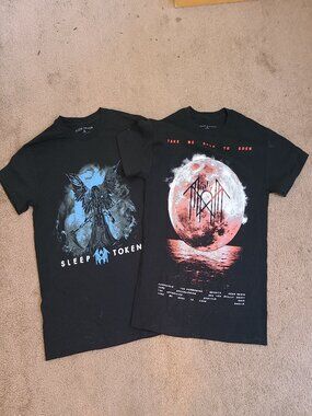 Two Sleep Token Band Tees - Size Small